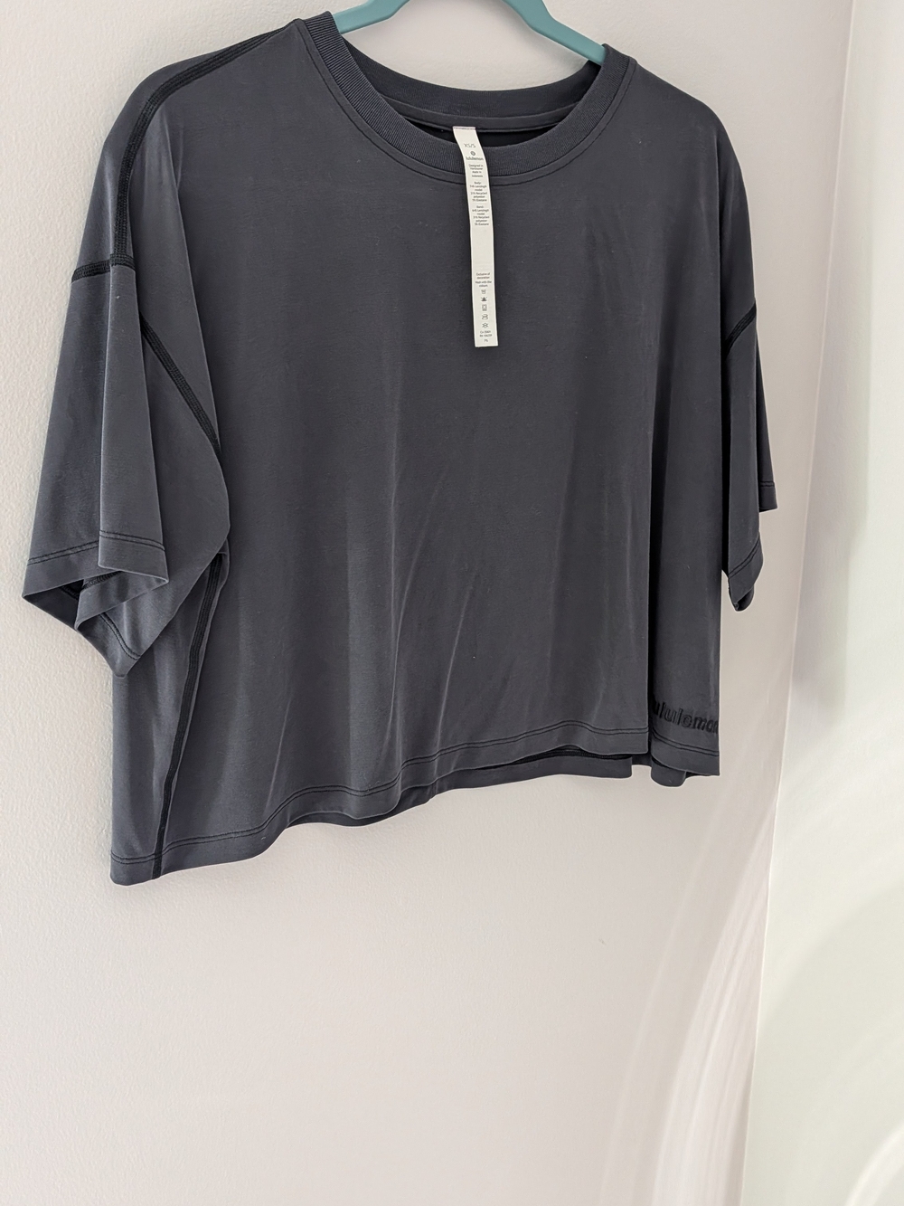 lululemon athletica Boxy Crop Tee - Charcoal